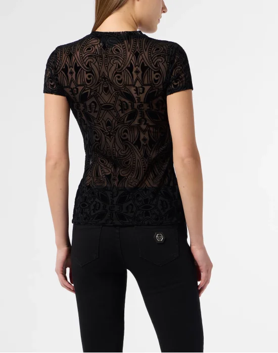Tulle Sexy Pure Fit T-Shirt Gothic Plein