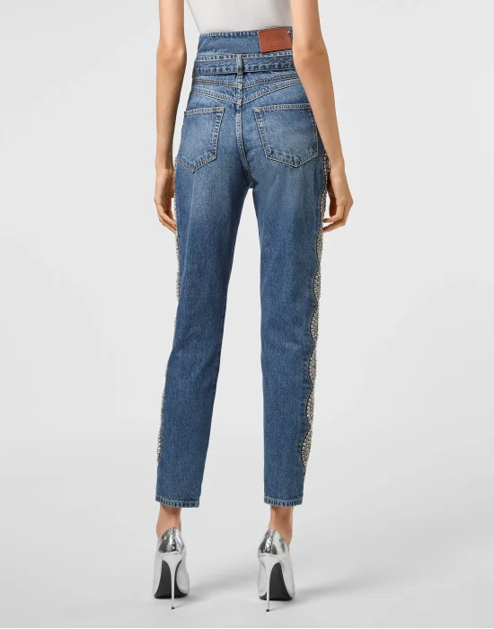 Denim Trousers Saint Tropez Fit Crystal Cable