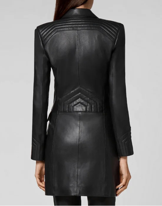 Lambskin Long Coat Iconic Plein