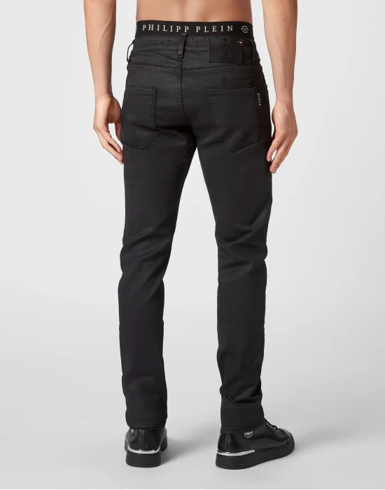 Denim Trousers Super Straight Cut Premium Skull