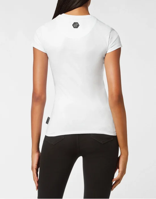 T-shirt Sexy Pure fit Skull and Plein with Crystals