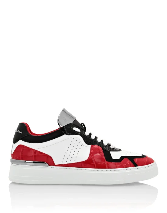 LO-TOP SNEAKERS SILVER $URFER Crocco PRINT