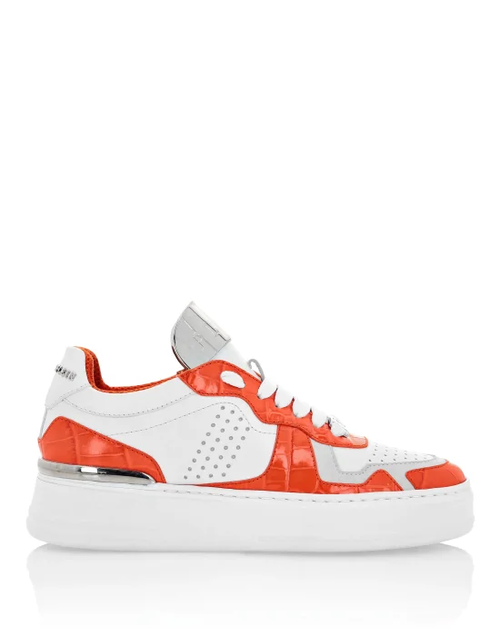 LO-TOP SNEAKERS SILVER $URFER Crocco PRINT