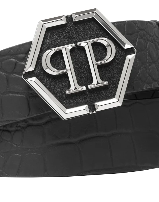 Leather Belt Hexagon