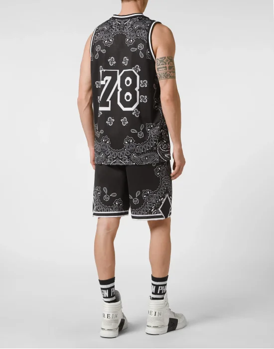 Basketball Jogging Tracksuit: Top/Shorts Paisley Bandana