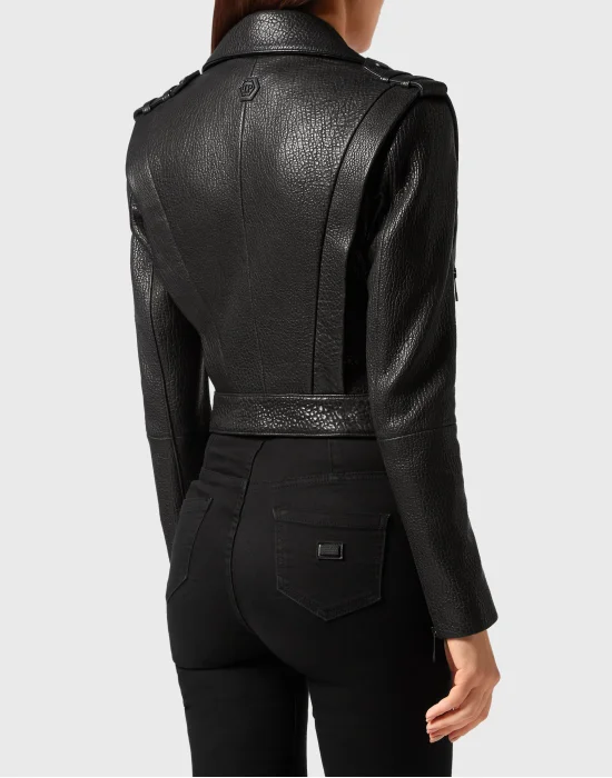 Leather Cropped Jacket