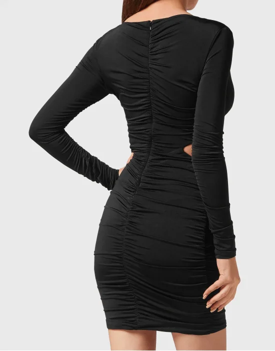 Crimped Mini Dress LS