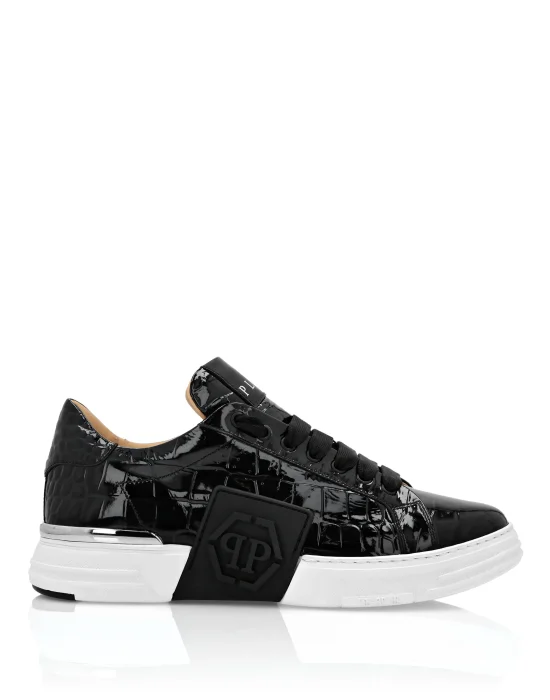 Croco Effect Lo-Top Sneakers