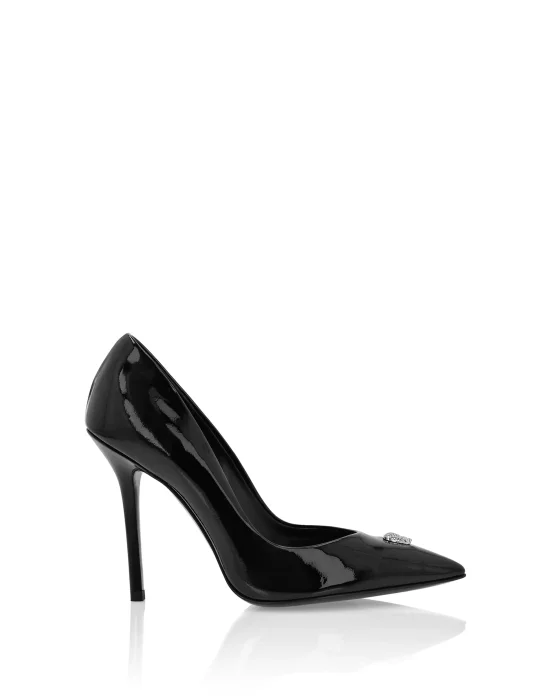 Patent Leather Decollete Hi-Heels Crystal Skull