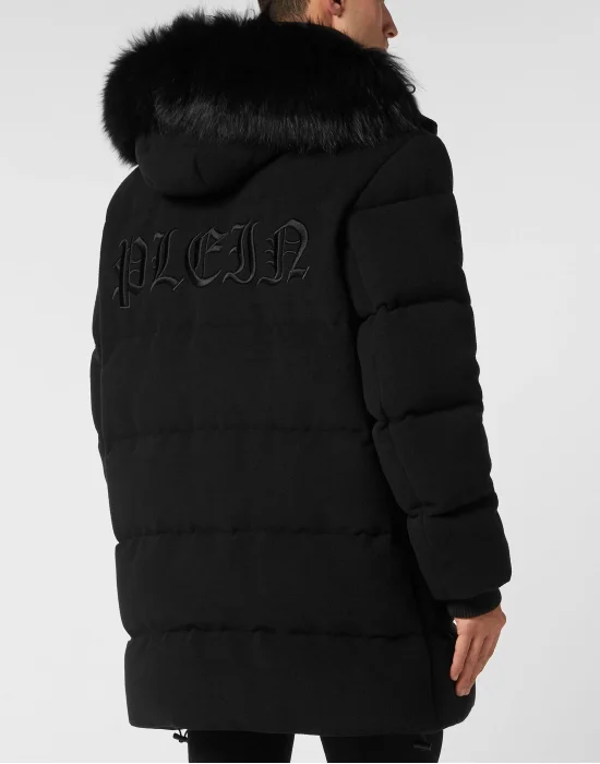 Oversize Down Jacket WIth Fur Hood