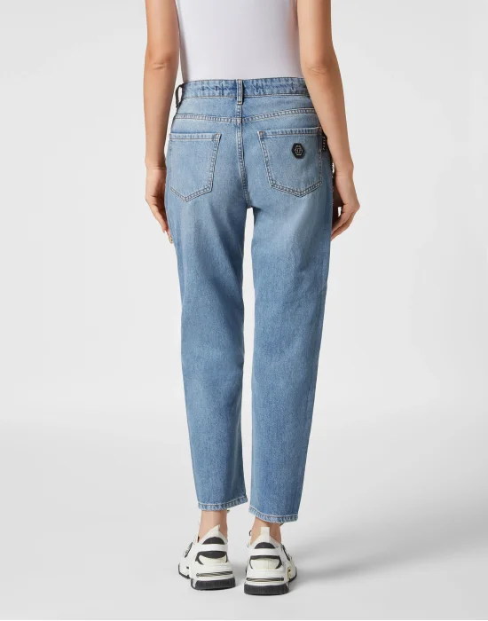 Crystal Stones Mom Fit Trousers