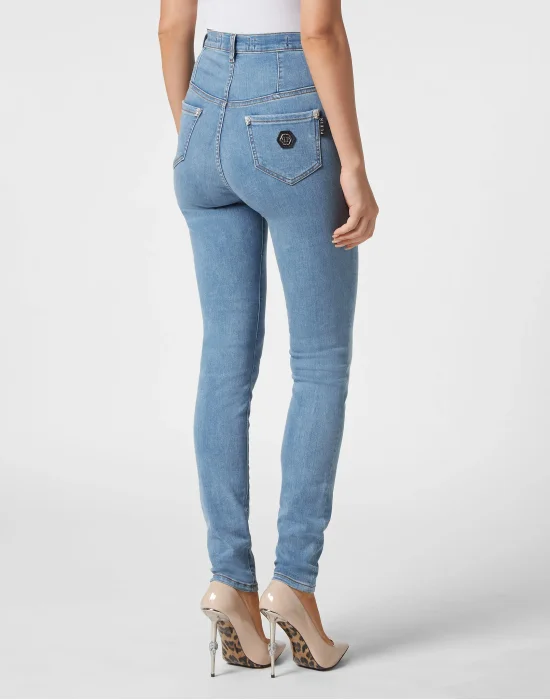 Crystal Skull Denim Super High Waist Jegging