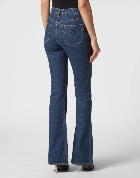 Denim Flare Fit Trousers