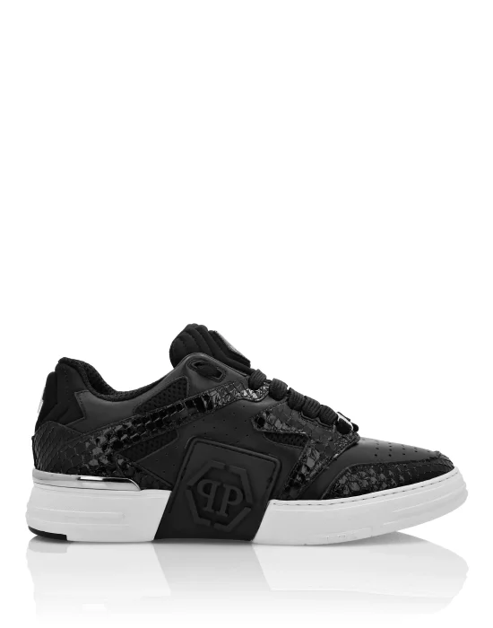 Lo-Top Python & Leather Sneakers