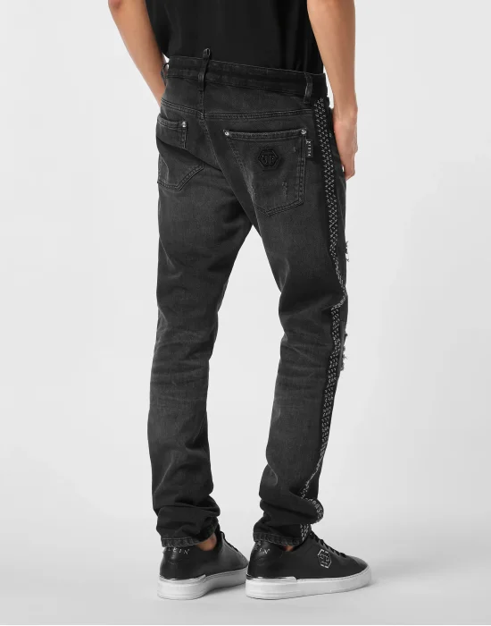 5-Pocket Super Straight Cut Jeans Stars