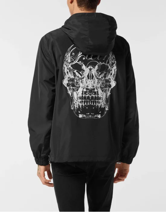 Nylon Hooded Windbreaker Glass Skull