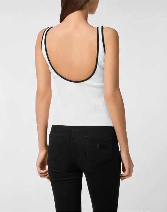 Cotton Rib Tank Top Hexagon