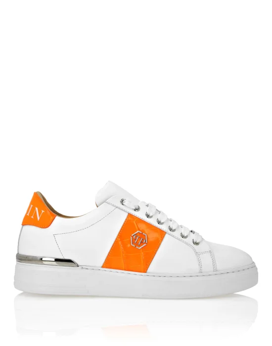 Mix Leather Lo-Top Sneakers Hexagon