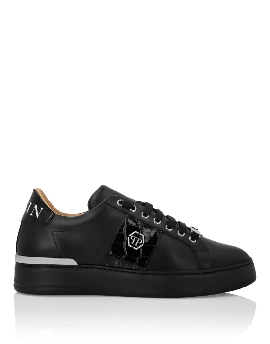 Mix Leather Lo-Top Sneakers Hexagon