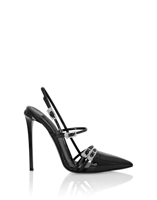 Multi-Strap High-Heel Slingbacks 12 Skull