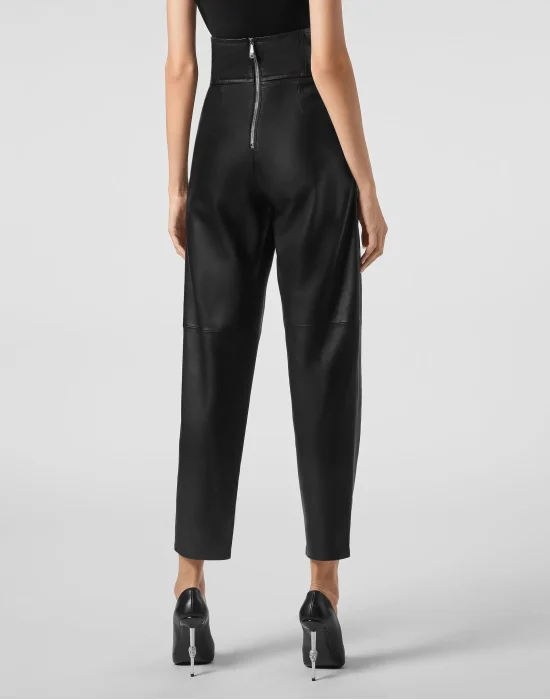 Leather Trousers Long 80's Fit Iconic Plein