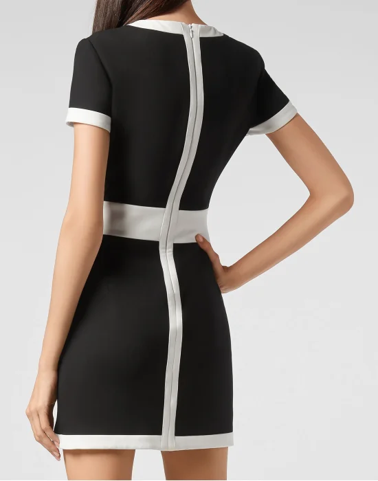 Cady Black and White Short Dress