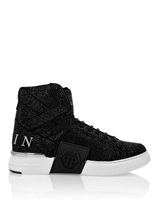 HI-TOP SNEAKERS MONEY KICK$ SUEDE CRYSTAL HEXAGON