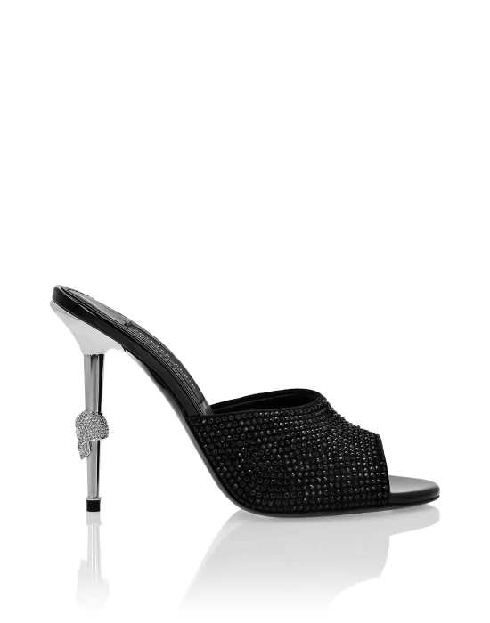 Suede Sandals High Heels Crystal