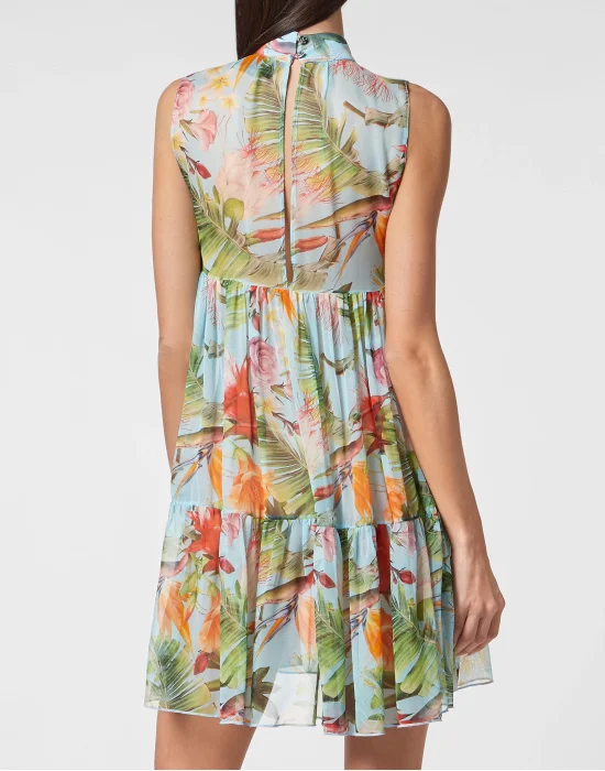 Geogette Short Dress Flowers