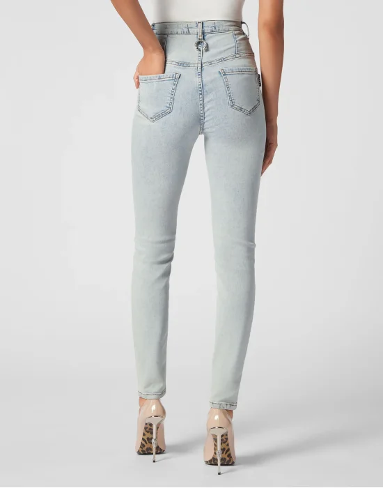 Super High Waist Denim Jeggings