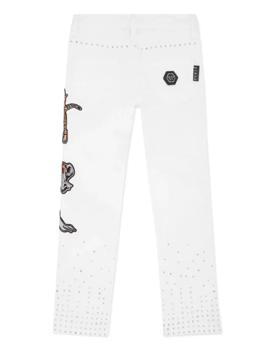 Denim Trousers Loose Fit Colorful Circus