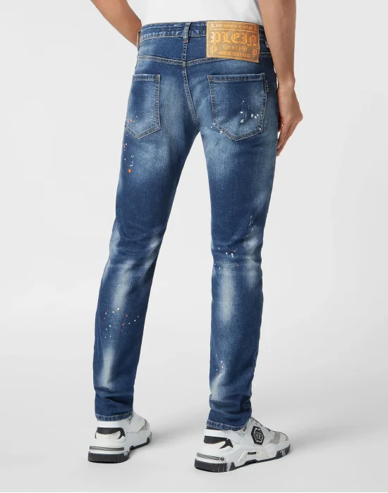 Denim Trousers Super Straight Cut Lion Circus