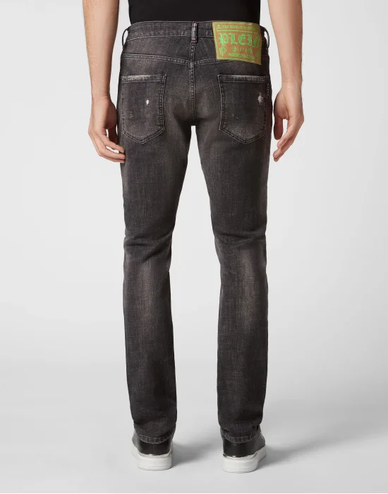 Denim Trousers Super Straight Cut Lion Circus