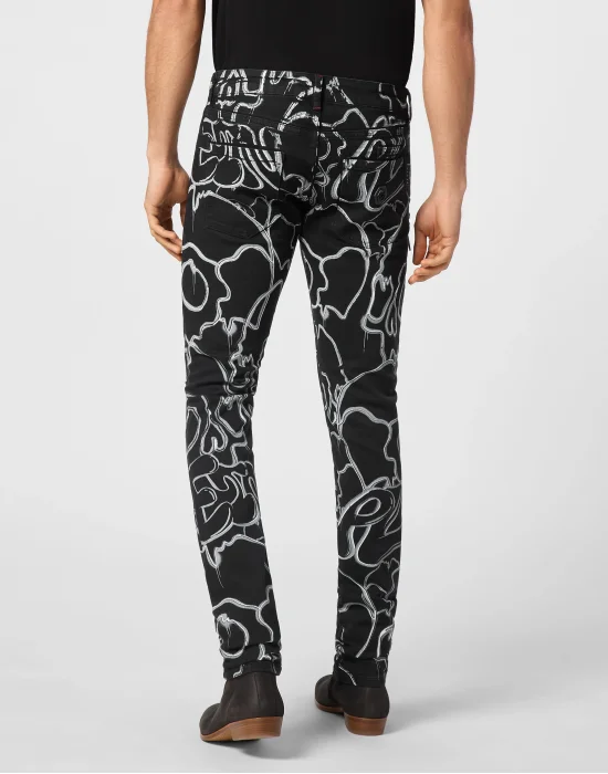 Denim Trousers Super Straight Cut Fit Skull&Bones