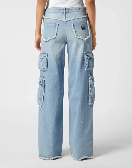 Denim Cargo Trousers
