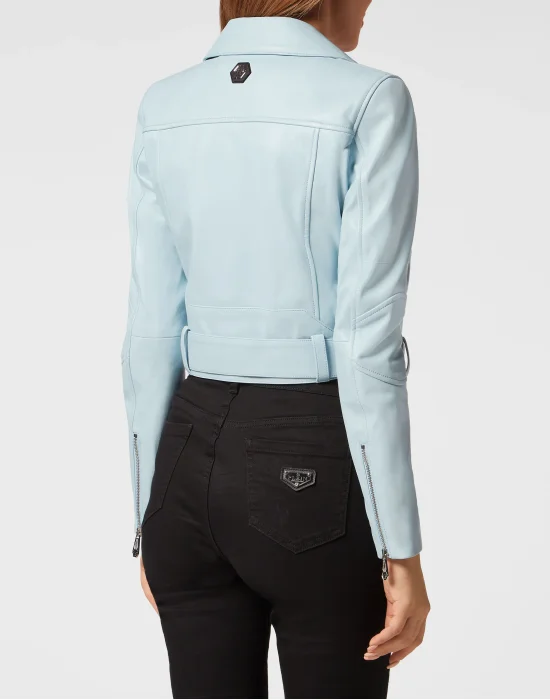 Cropped Boxy Leather Jacket