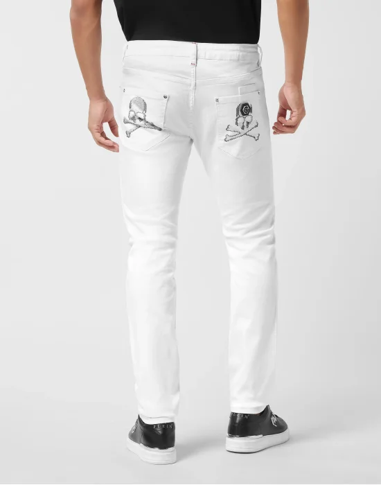 Denim Trousers Super Straight Cut Skulls