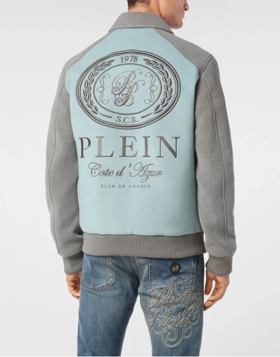 Satin Coster Bomber Jacket Contrast