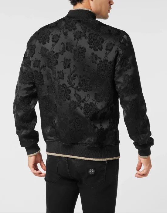 Bomber Jacket Jacquard Flowers