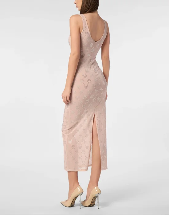 Long Dress Monogram Strass