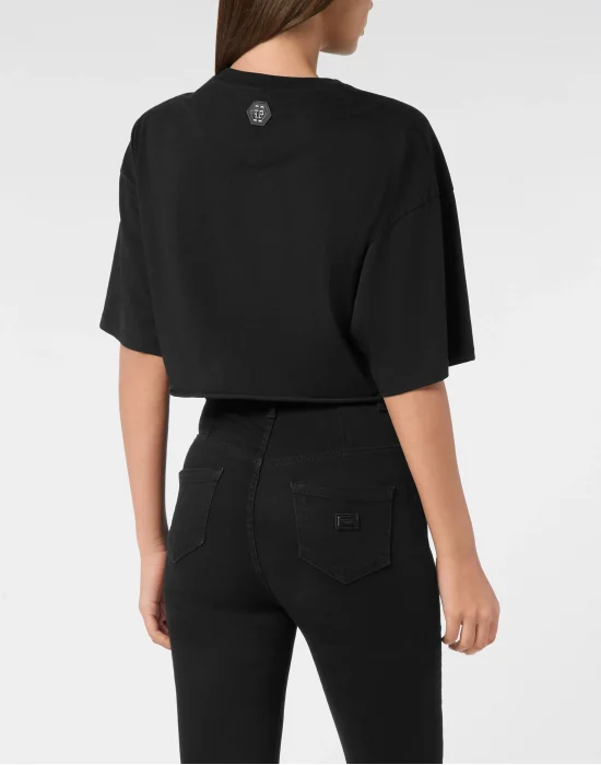 T-shirt Round Neck SS Bow Cropped Cherry
