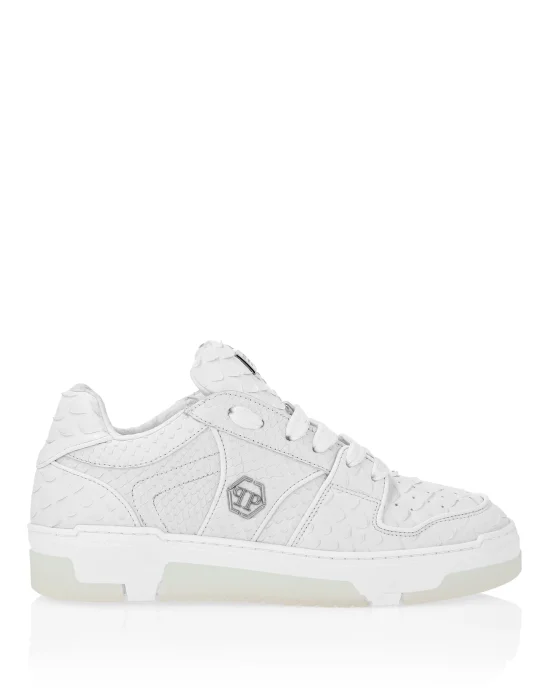 Python Leather Lo-Top Sneakers Hexagon