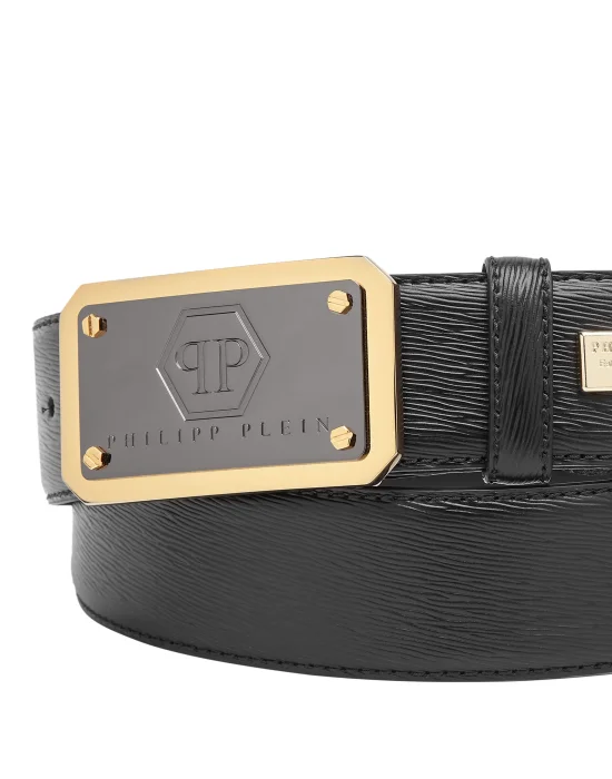Leather Belt Hexagon