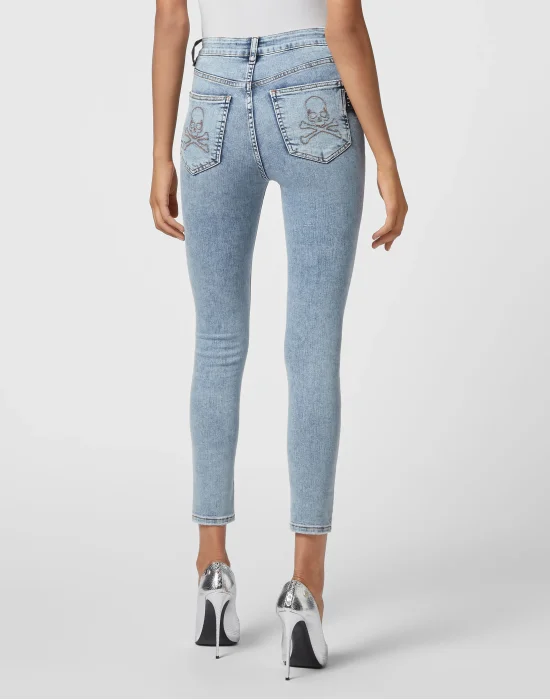 Denim Skinny Trouser  Skull