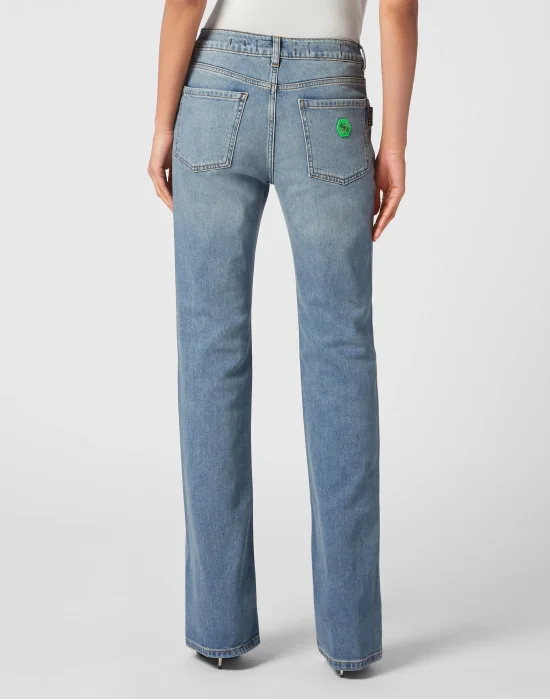 Denim Flare Trousers