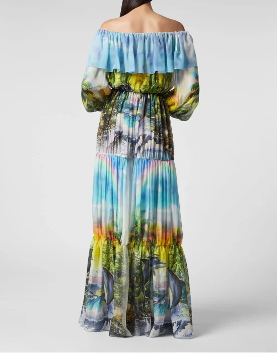 Long Dress Plisse Hawaii