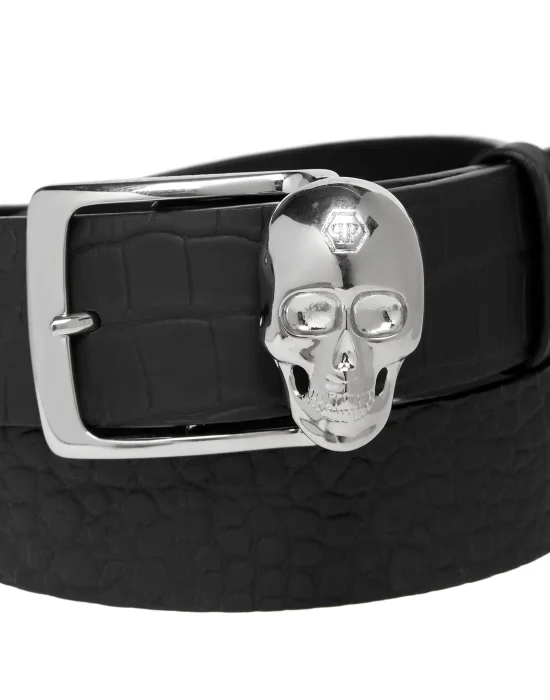 Printed Crocco Belt Skull