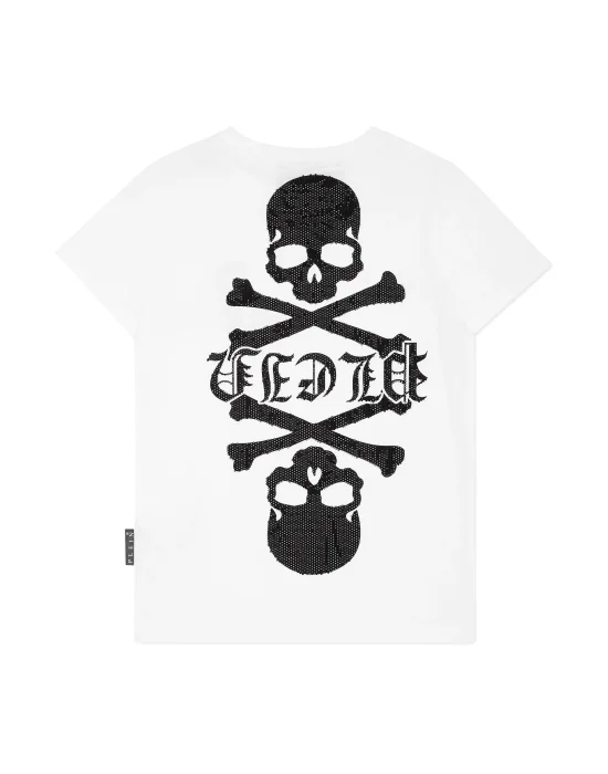 T-shirt Round Neck SS with Crystals Skull&Bones