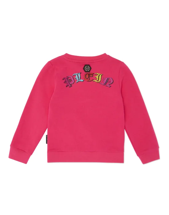 Oversized Sweatshirt with Crystals Smile