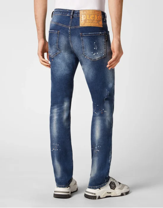 Denim Trousers Super Straight Cut Skull&Bones